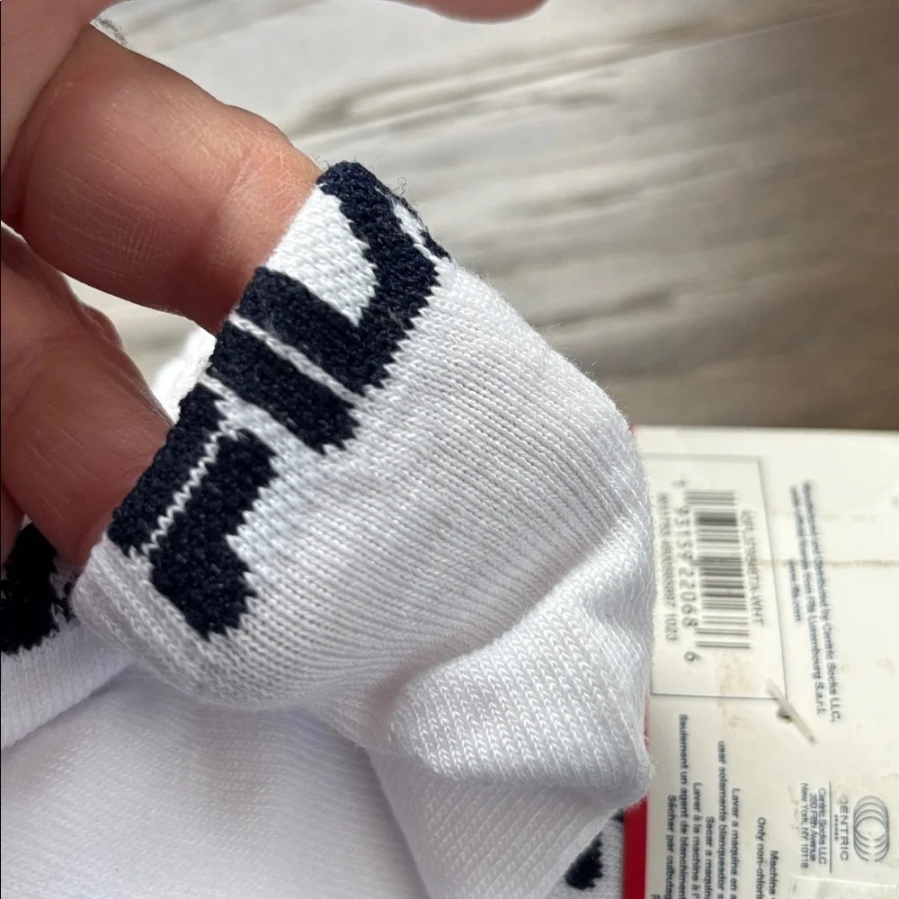 FILA  10 pack no-show ankle socks, 97% polyester, 3% spandex, logo sole & back